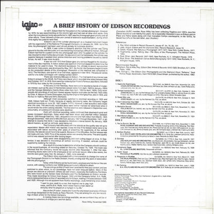 Hill & Dale Rarities - A Brief History Of Edison Recordings - secondary