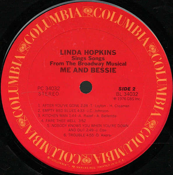 Me And Bessie (Linda Hopkins Sings Songs From The Broadway Musical) - secondary