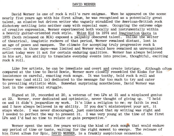 David Werner - secondary