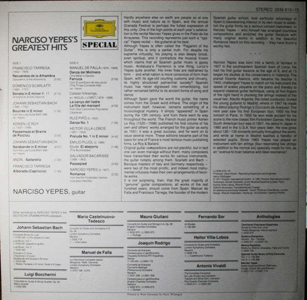 Narciso Yepes - Narciso Yepes's Greatest Hits