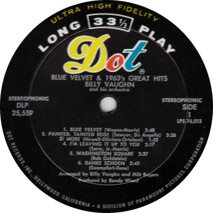Blue Velvet & 1963's Great Hits - secondary