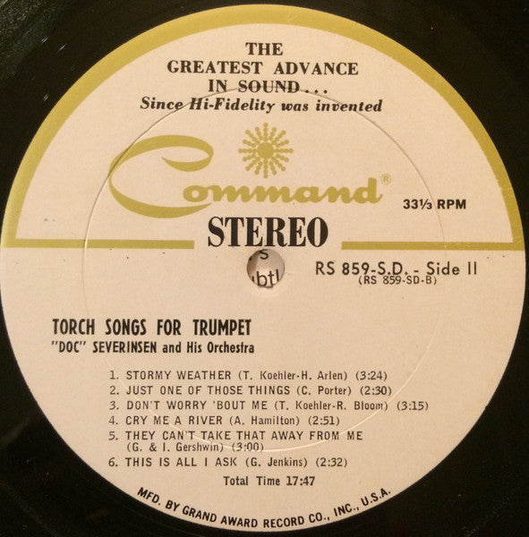 Doc Severinsen And His Orchestra - Torch Songs For Trumpet