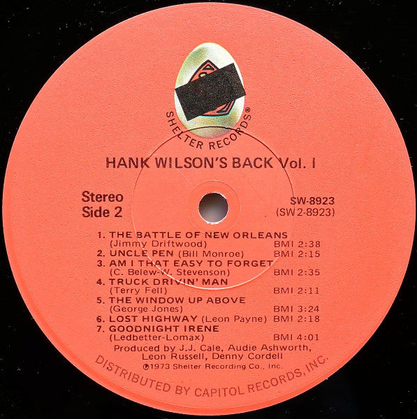 Hank Wilson's Back Vol. I - secondary