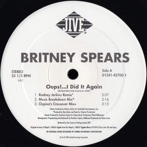 12": Britney Spears - Oops!...I Did It Again