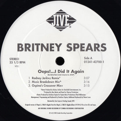 12" Single: Britney Spears - Oops!...I Did It Again