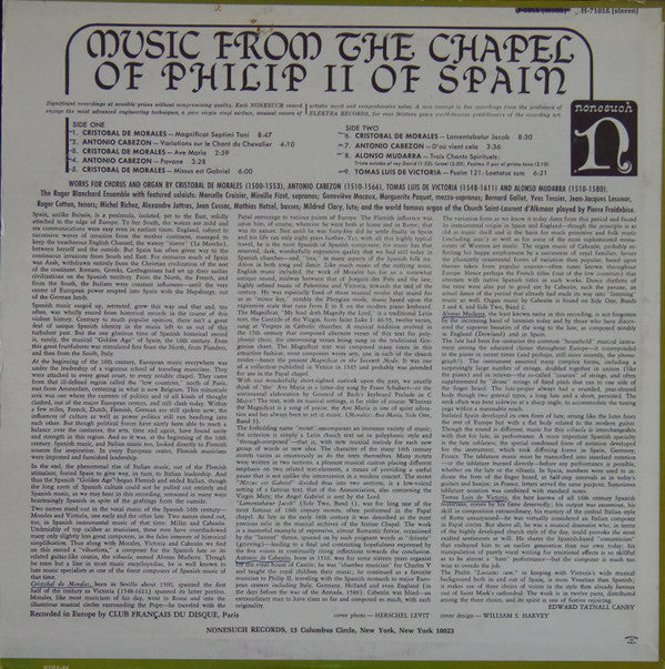 Various - Music From The Chapel Of Philip II Of Spain