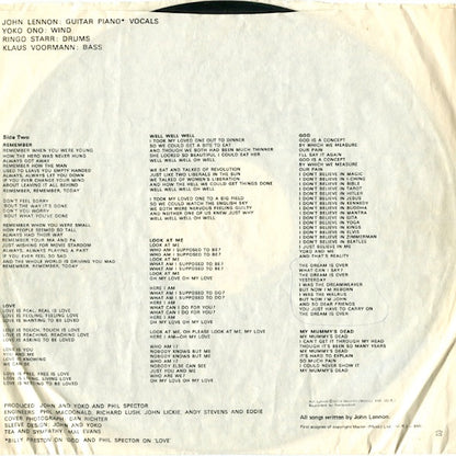 John Lennon / Plastic Ono Band - secondary