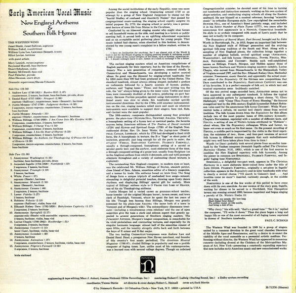 Early American Vocal Music: New England Anthems & Southern Folk Hymns - secondary