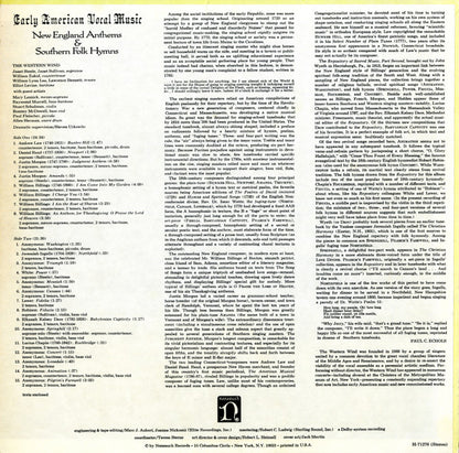 Early American Vocal Music: New England Anthems & Southern Folk Hymns - secondary