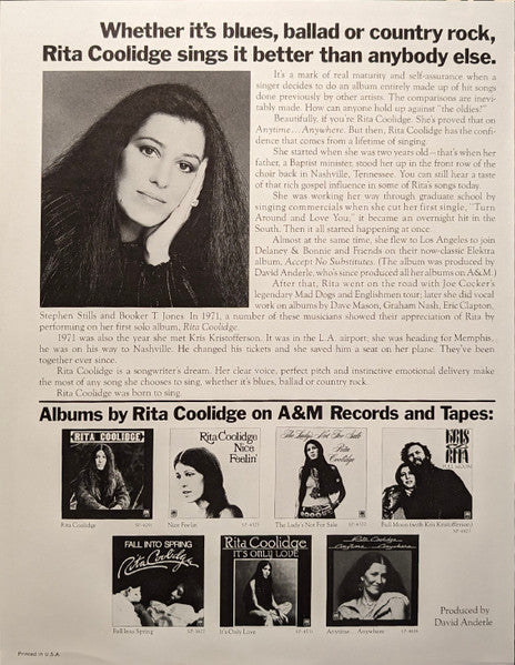 Rita Coolidge - It's Only Love