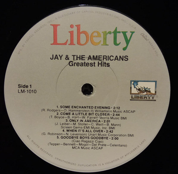 Jay And The Americans Greatest Hits - secondary