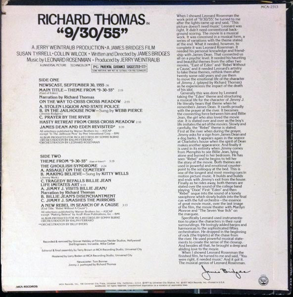 Leonard Rosenman - Richard Thomas 9/30/55 (Music From The Original Motion Picture Soundtrack)