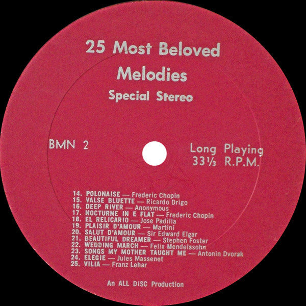 Various - 25 Most Beloved Melodies