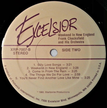 Frank Chacksfield & His Orchestra - Weekend In New England