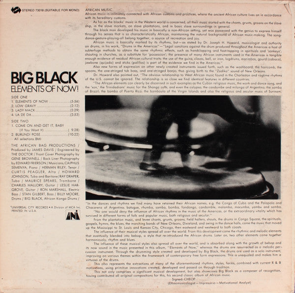 Big Black - Elements Of Now!