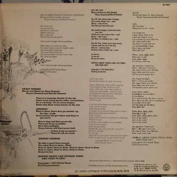 The Osmonds - Crazy Horses