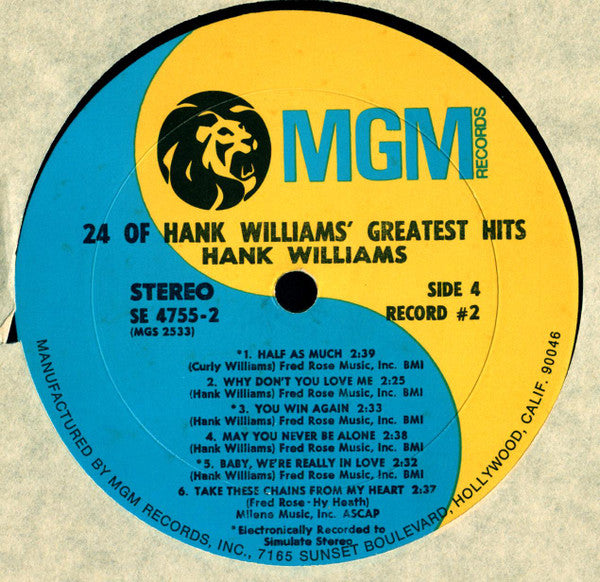24 Of Hank Williams' Greatest Hits - secondary