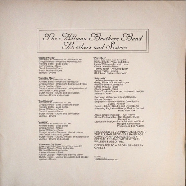 The Allman Brothers Band - Brothers And Sisters