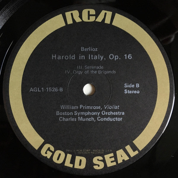 Hector Berlioz, Boston Symphony Orchestra, Charles Munch, William Primrose - Harold In Italy