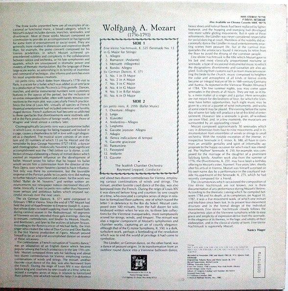 Wolfgang Amadeus Mozart, Scottish Chamber Orchestra, Raymond Leppard - Eine Kleine Nachtmusik, K. 525; Six German Dances, K. 571, Les Petits Riens, K. 299b