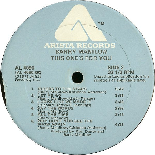 Barry Manilow - This One's For You