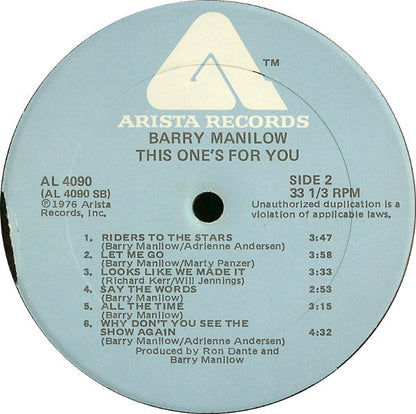Barry Manilow - This One's For You