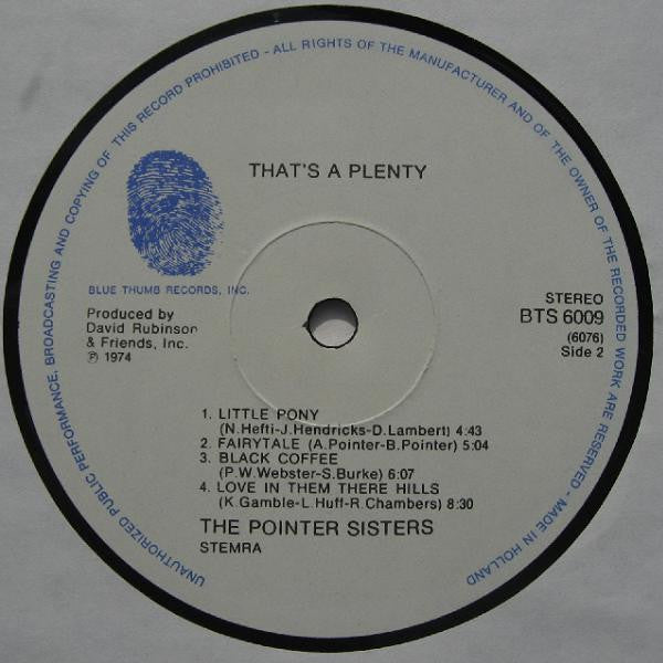 Pointer Sisters - That's A Plenty