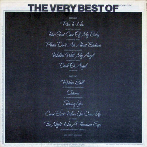 The Very Best Of Bobby Vee - secondary