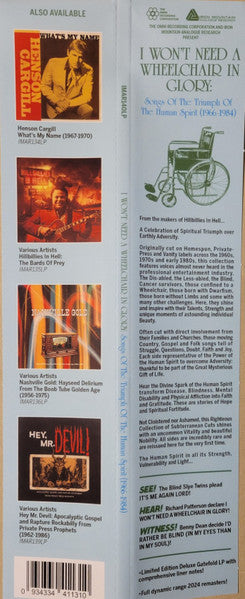 I Won't Need A Wheelchair In Glory: Songs Of The Triumph Of The Human Spirit (1966-1984) - secondary