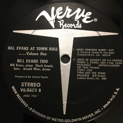 Bill Evans At Town Hall (Volume One) - secondary