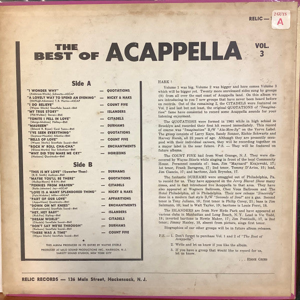 The Best Of Acappella Volume 3 - secondary