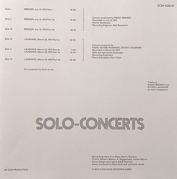 Solo Concerts: Bremen / Lausanne - secondary