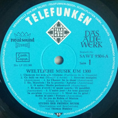 Robin Et Marion • Llibre Vermell U.A. - Weltliche Musik Um 1300 - secondary