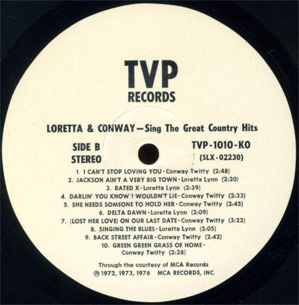 Conway Twitty & Loretta Lynn - Sing The Great Country Hits