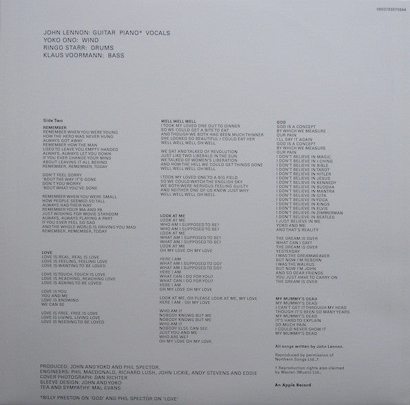 John Lennon / Plastic Ono Band - secondary