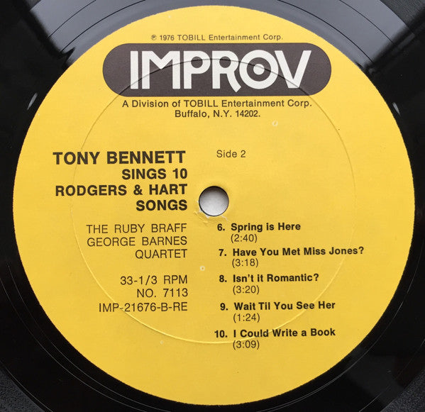 Tony Bennett Sings 10 Rodgers & Hart Songs - secondary