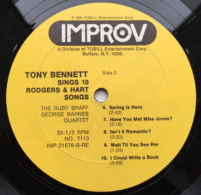 Tony Bennett Sings 10 Rodgers & Hart Songs - secondary