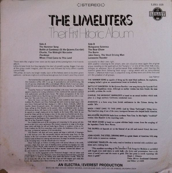 The Limeliters - Their First Historic Album
