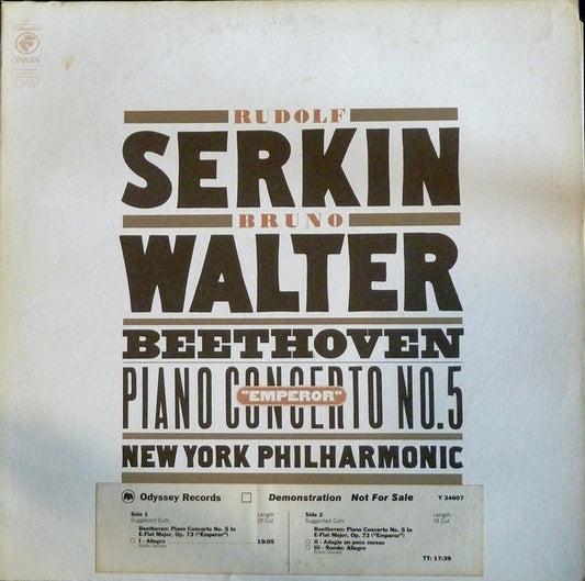 Rudolf Serkin, Bruno Walter, New York Philharmonic, Ludwig van Beethoven - Piano Concerto No. 5, Op. 73 "Emperor"