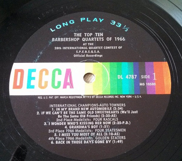 Various - The Top Ten Barbershop Quartets Of 1966