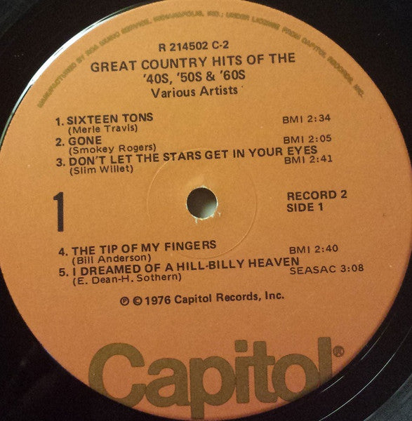Great Country Hits Of The 40's 50's & 60's - secondary