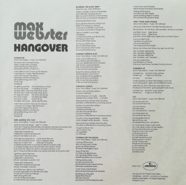 Max Webster - Hangover