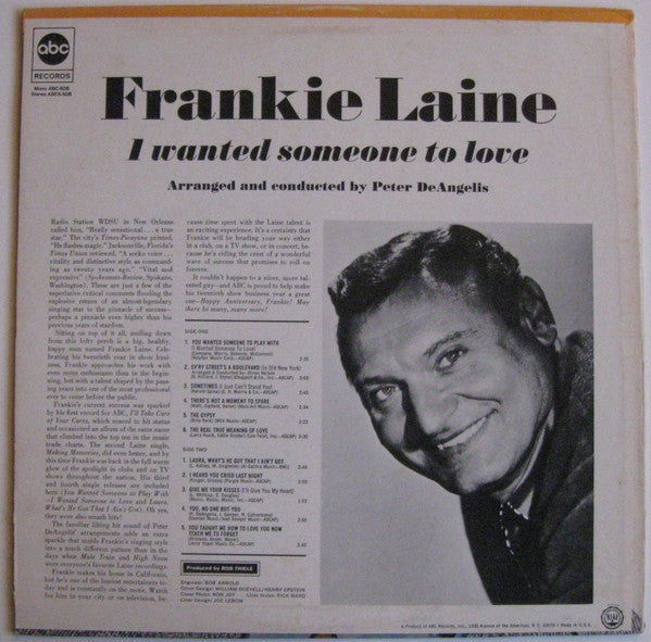 Frankie Laine - I Wanted Someone To Love