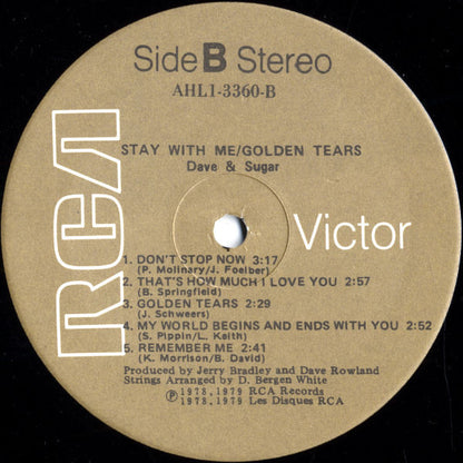 Dave And Sugar - Stay With Me/Golden Tears