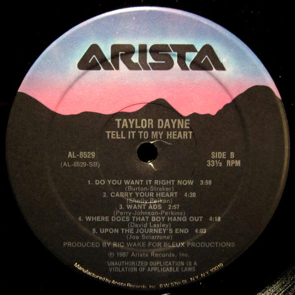 Tell It To My Heart - secondary