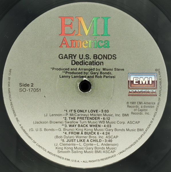 Gary U.S. Bonds - Dedication