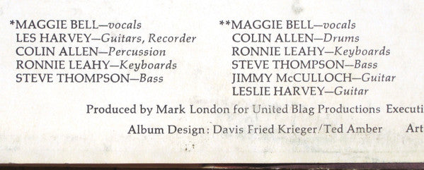 Stone The Crows  Featuring Maggie Bell  - secondary