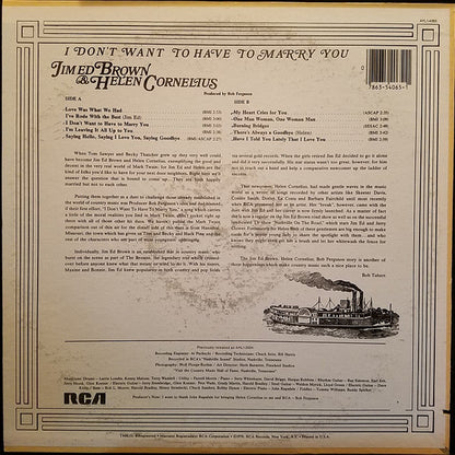 Jim Ed Brown & Helen Cornelius - I Don't Want To Have To Marry You