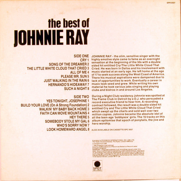 The Best Of Johnnie Ray - secondary