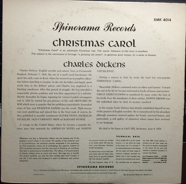 Laurence Olivier, Charles Dickens, The Spin-O-Rama Orchestra And Chorus - A Christmas Carol